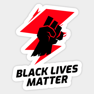 Black Lives Matter Raised Fist Red Lightning Sticker